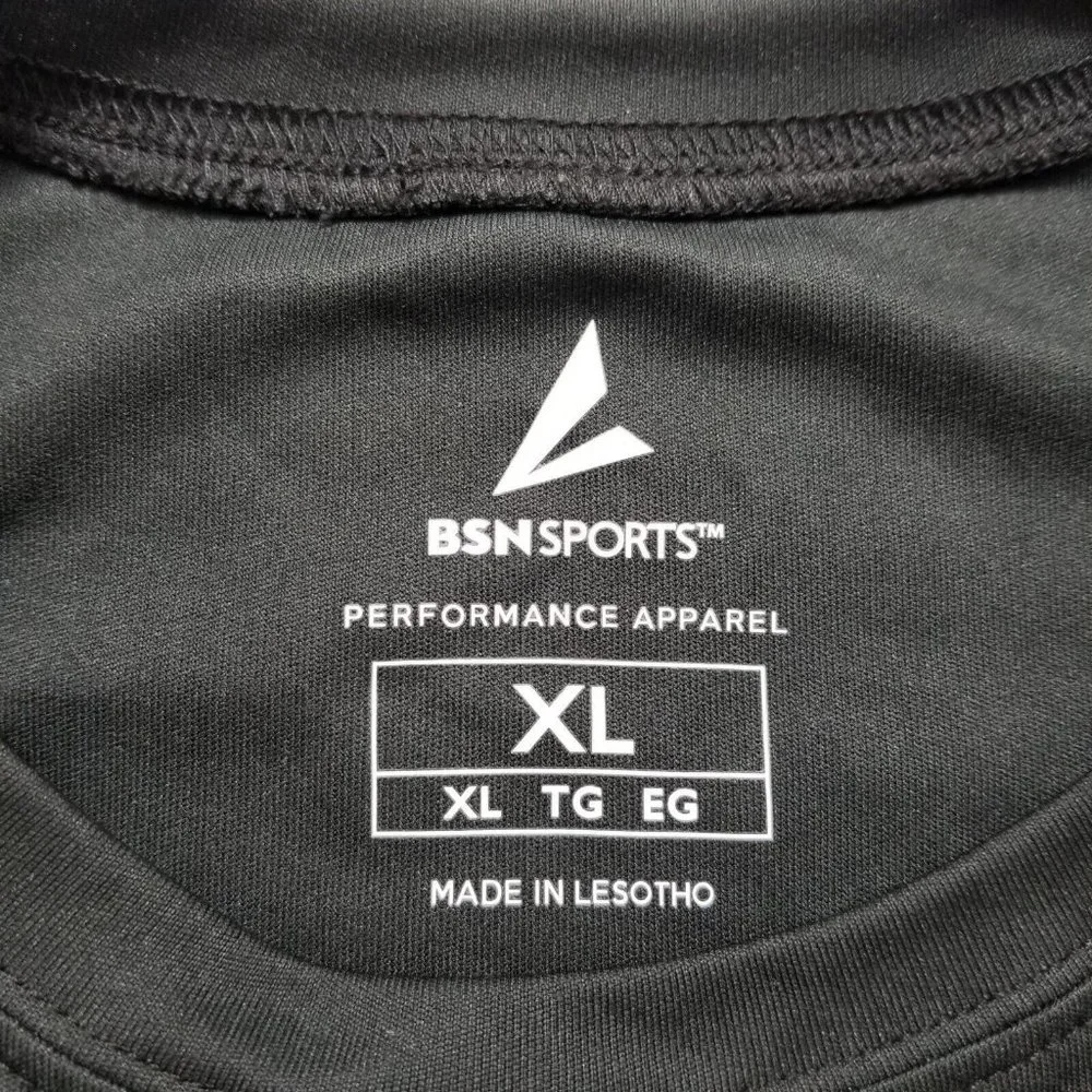 BSN Sports‎ Shirt Mens XL Black Long Sleeve Edgewood Winged Shoe